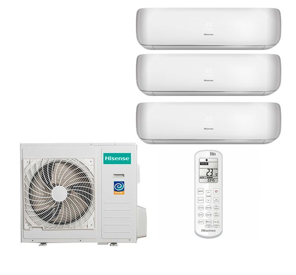 Мульти сплит-система Hisense на 3 комнаты (35+35+35 кв.м.) Premium Design