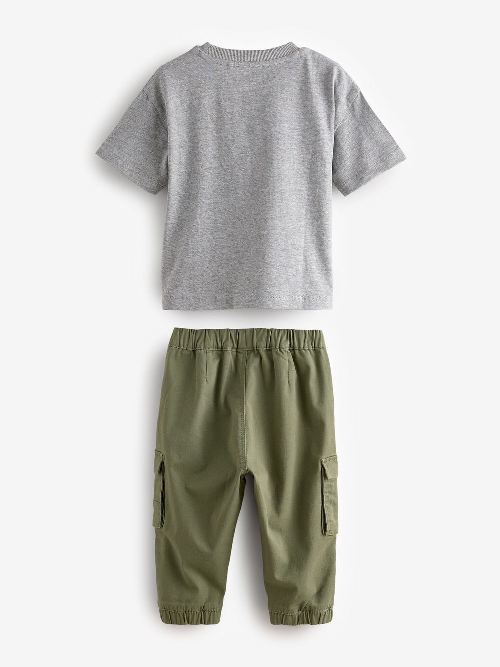 Футболка и брюки карго в комплекте для мальчика Next B92-822, Серый, Хаки