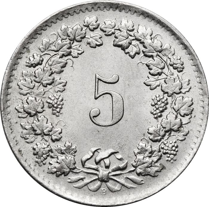 5 раппенов 1879-1980 Швейцария