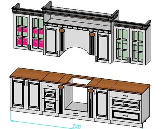Кухня модульная ВЕРОНА 3300
