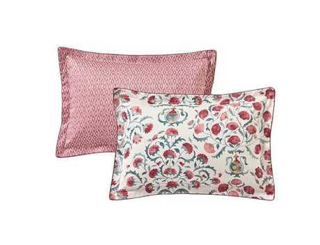 Постельное белье 2 спальное евро Blanc des Vosges Jardin Oriental Carmin