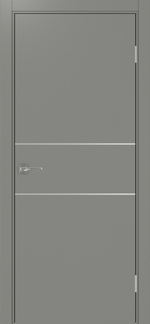 Межкомнатная дверь Optima Porte НЕАПОЛЬ 203 Молдинг SC (матовое серебро), Чёрная кромка