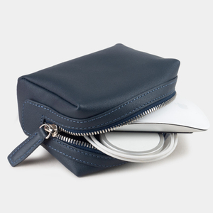 Несессер Mignon из кожи теленка, синего цвета