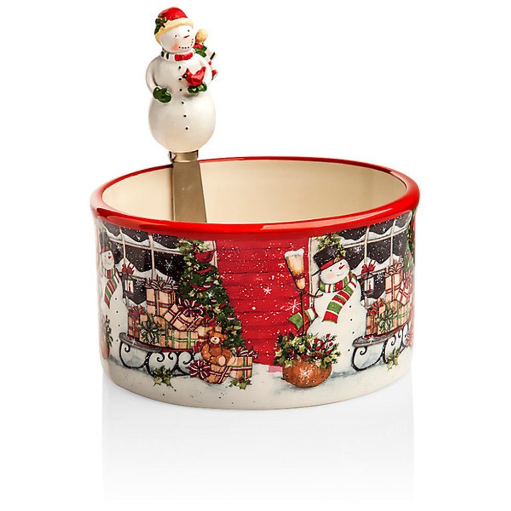 Маслёнка с ножом Certified Int. Сани снеговика