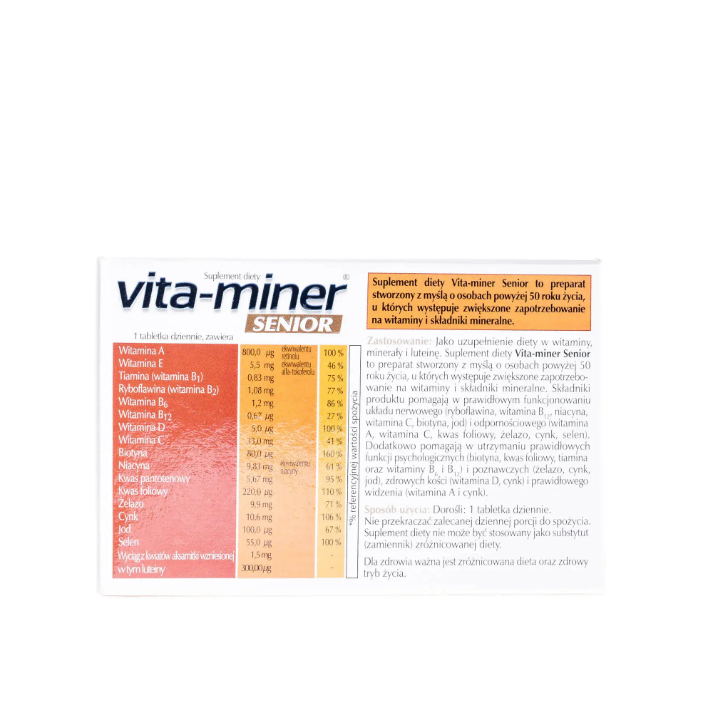 Vita-miner Senior - витаминно-минеральный комплекс для людей старше 50 лет, 60 таблеток