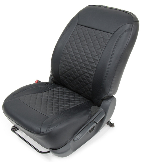 Универсальные авточехлы Rival "Ромб" на передние сидения, эко-кожа, черные, SC.U2.2