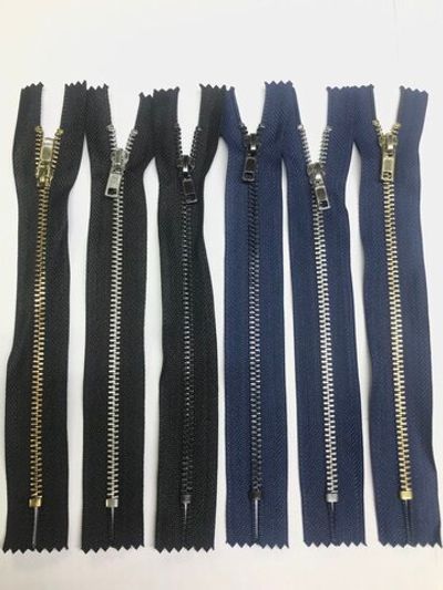 Молния металл джинсовая, 18 см, черная