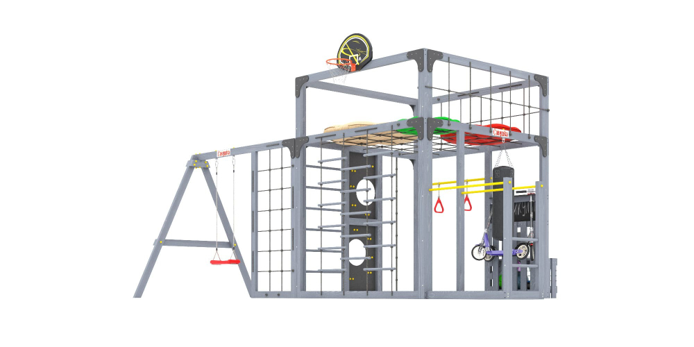 Детская площадка Савушка КУБ-6 (Серый) с подушками