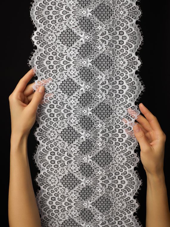 03-291 ОПТ Кружево эластичное 23 см, белый 001