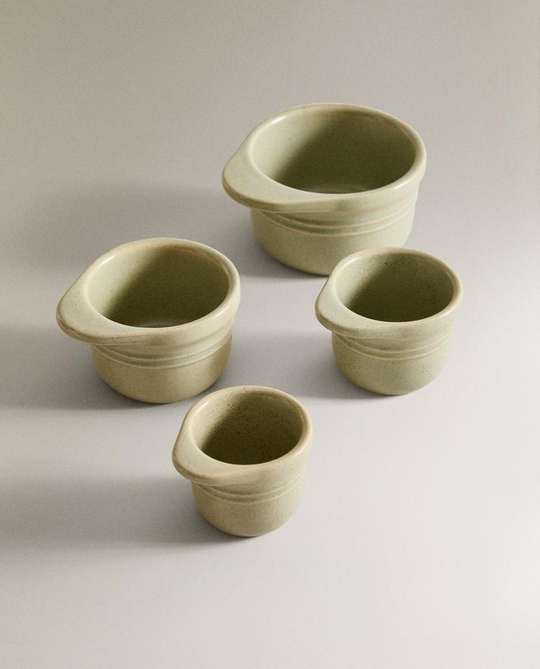 ZARA HOME НАБОР ИЗ МЕРНЫХ МИСОК (4 ШТ.), ЗЕЛЕНЫЙ