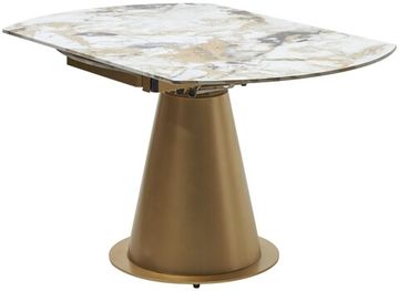 Стол TERAMO 135 GLOSS GRAND JADE SOLID CERAMIC, керамика, поворотн.механизм / Бронзовый