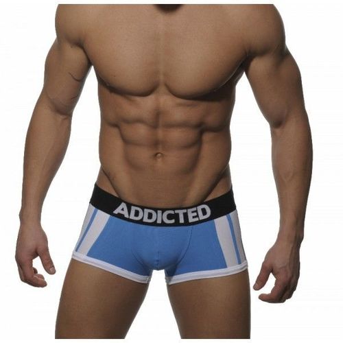 Мужские трусы боксеры голубые Addicted blue sportive stripes boxer