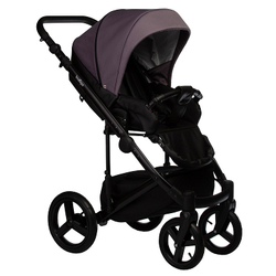 Детская коляска Indigo Tour Eco 2 в 1 Te08 черная кожа+фиолетовый