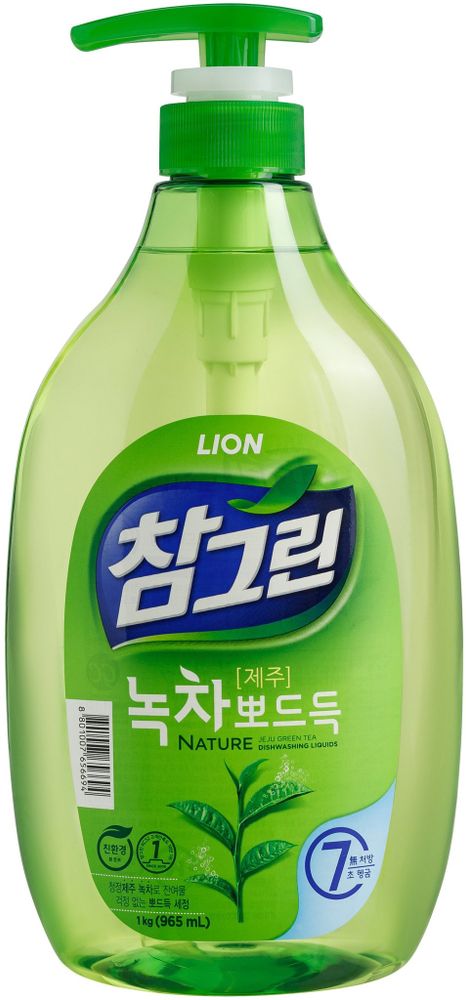 LION Средство для мытья посуды, овощей и фруктов Charmgreen Зеленый чай 1 кг