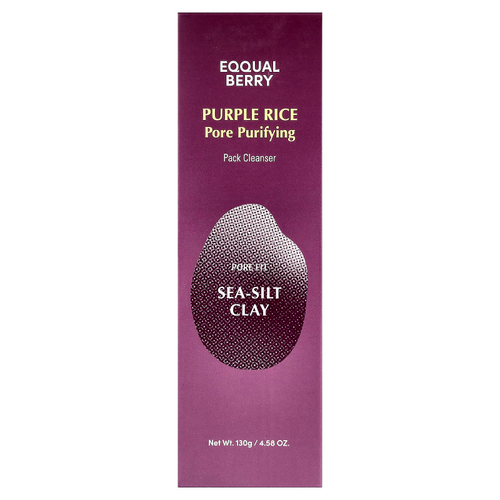 EQQUALBERRY, очищающая маска для пор с фиолетовым рисом, 130 г (4,58 унции)