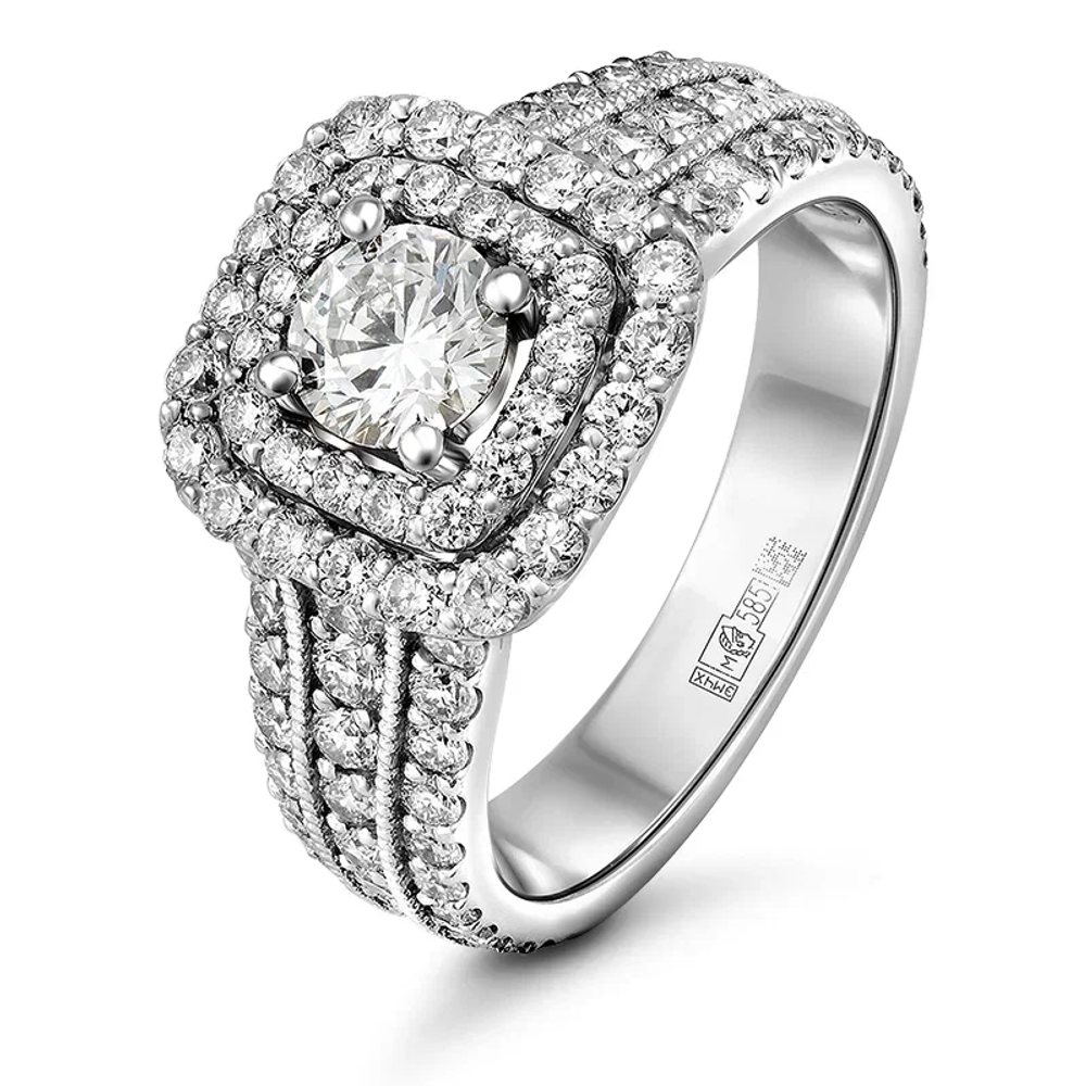 Кольцо с выращенными бриллиантами 1.681 ct