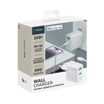 Сетевое зарядное устройство Wall Charger USB-C + USB-A, 20Вт, PD, QC, дата-кабель USB-C - Lightning (MFI), белый
