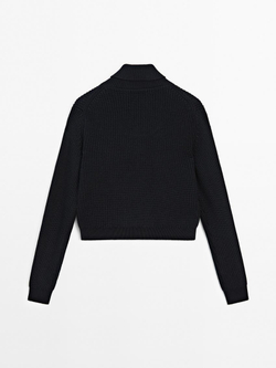 Massimo Dutti Кардиган с застежкой-молнией, темно-синий