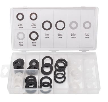 Набор пластиковых шайб для маслосливных пробок, 60пр., пластиковом органайзере Forsage F-01Z0252