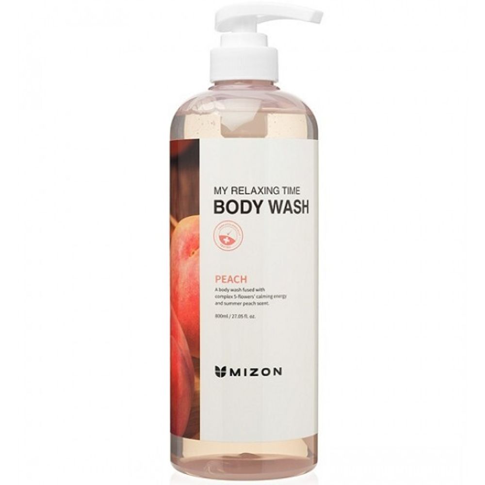 Гель для душа с экстрактом персика MIZON My Relaxing Time Body Wash Peach 800 мл