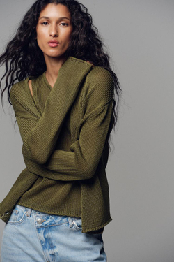 ZARA КАРДИГАН ИЗ 100% ХЛОПКА, ХАКИ