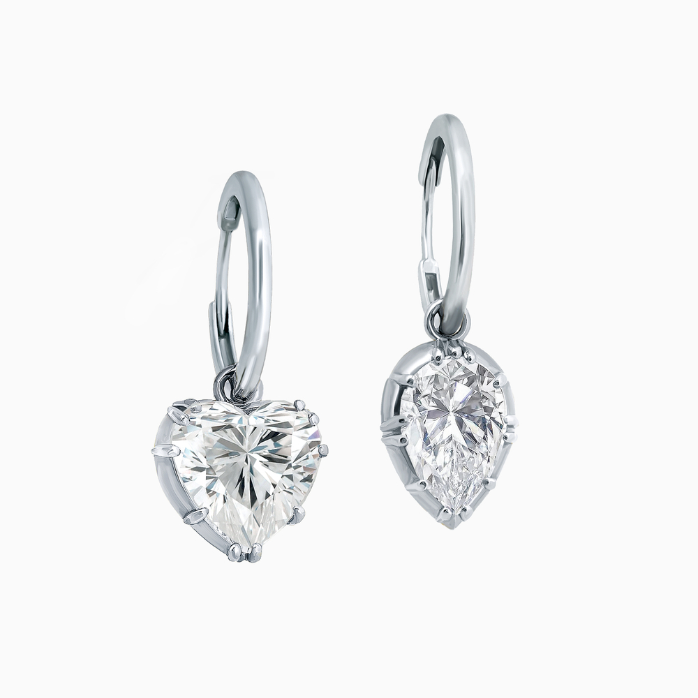 Ассиметричные серебряные серьги - кольца