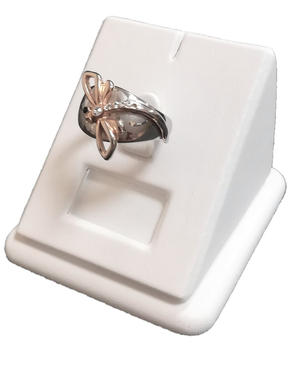 Подставка для кольца/наклонная/язычок/окошко для бирки/прорезь для нитки/основание