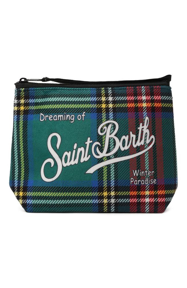 Косметичка Saint Barth ALINE TARTAN клетка зеленый с красным