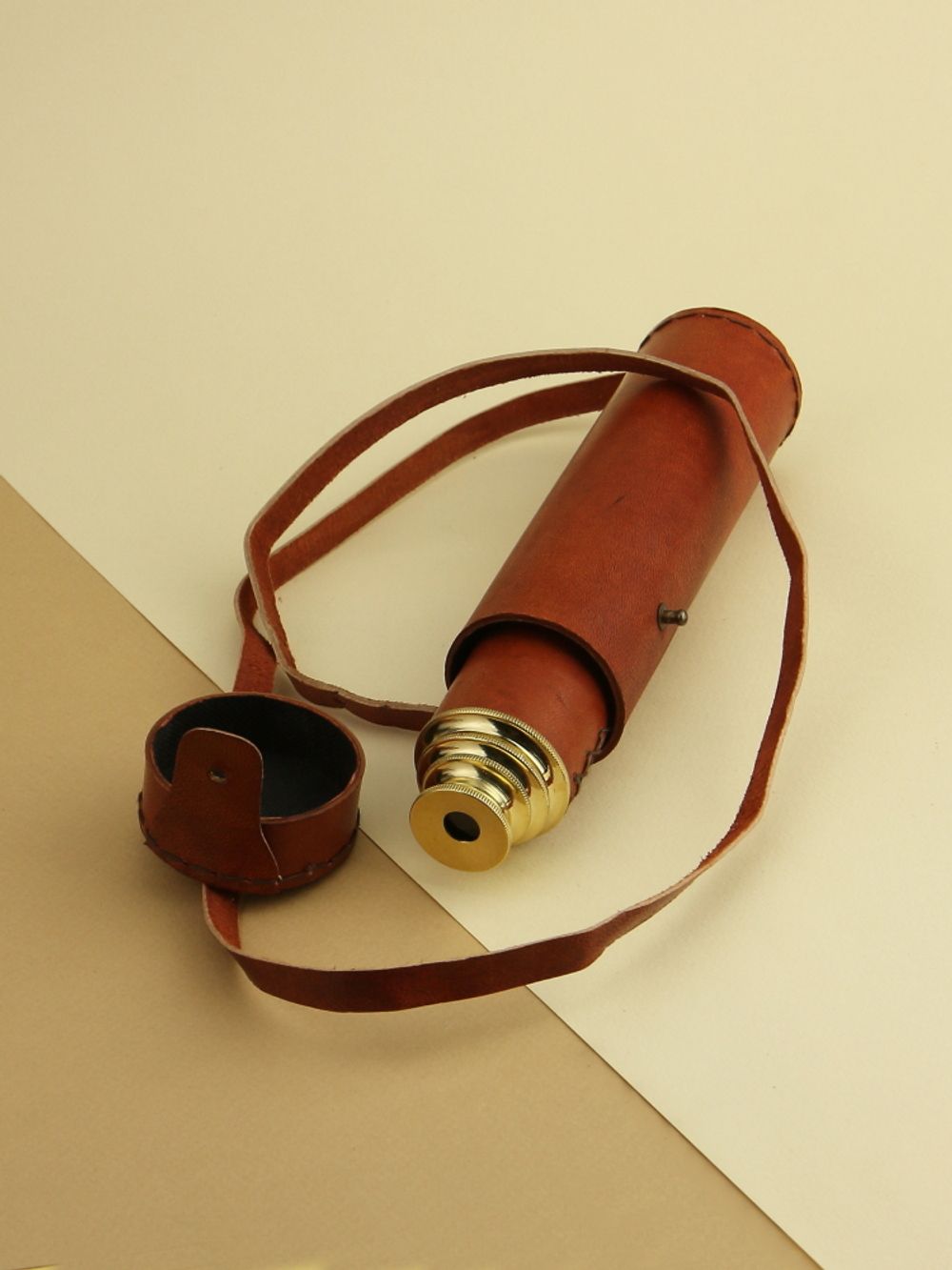 Nautical Подзорная труба в кожаном футляре