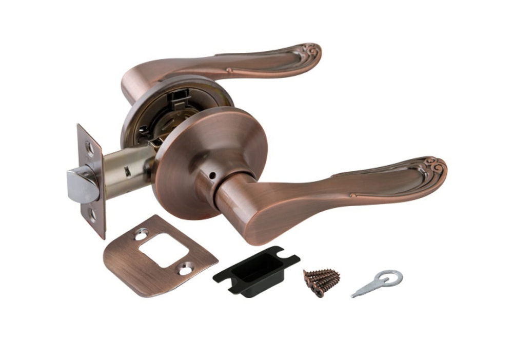 Замок ручка Медь без ключа,без фиксатора 6030 АС-Р