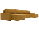 Диван П-образный Лига-048 НПБ лонг, BRUT 10 желтый, Велюр, 128344