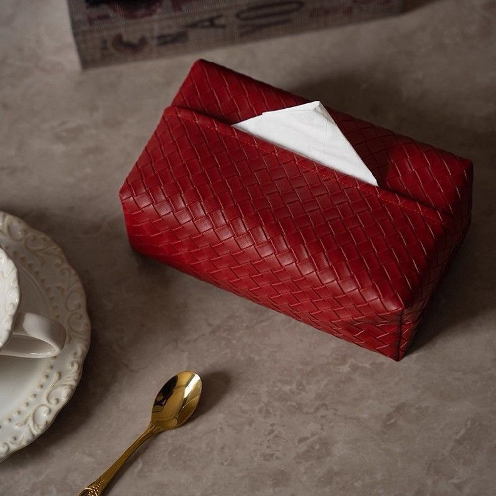 Коробка для салфеток из мягкой матовой кожи
