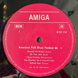 Винтажная виниловая пластинка LP American Folk Blues Festival 66 (ГДР 1968)
