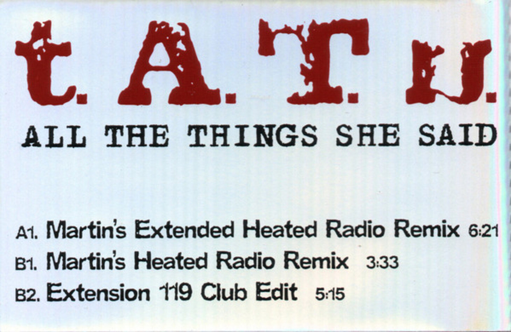 t.A.T.u. / All The Things She Said (Limited Edition)(Picture Disc)(12" Vinyl Single)