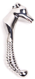 Серебристый стимулятор простаты с рукояткой в форме морды собаки Prostate Stimulator with Dogface (Цвет: серебристый)