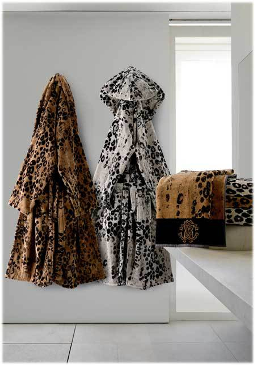 Халат велюровый Roberto Cavalli Giaguaro серый