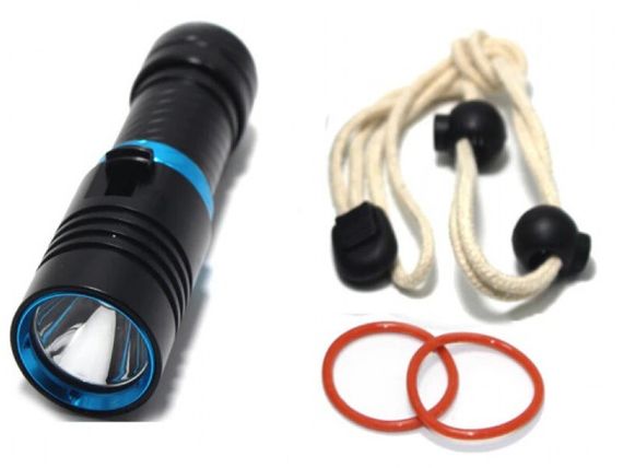 Фонарь подводный универсальный N01 CREE XM-L L2 2000 lm теплый свет черный