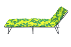 Кровать раскладная Стефания п/мягкая лист 10мм арт.С86а/123г(цвет ткани зеленый, желтый рис.листья (1 шт. в уп. гофрокартон)