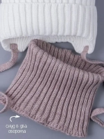 Шапка детская осенняя вязаная и снуд