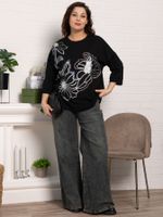 Блуза Цветочная рапсодия (черная) Б15311-18М LT Collection