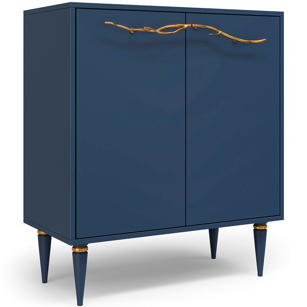 Комод Арт Колор matte Классик Голд с 2 полками Королевский синий матовый