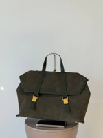 89-8710-1 KHAKI Сумка жен. нат. замша/нат. кожа 35*10*25