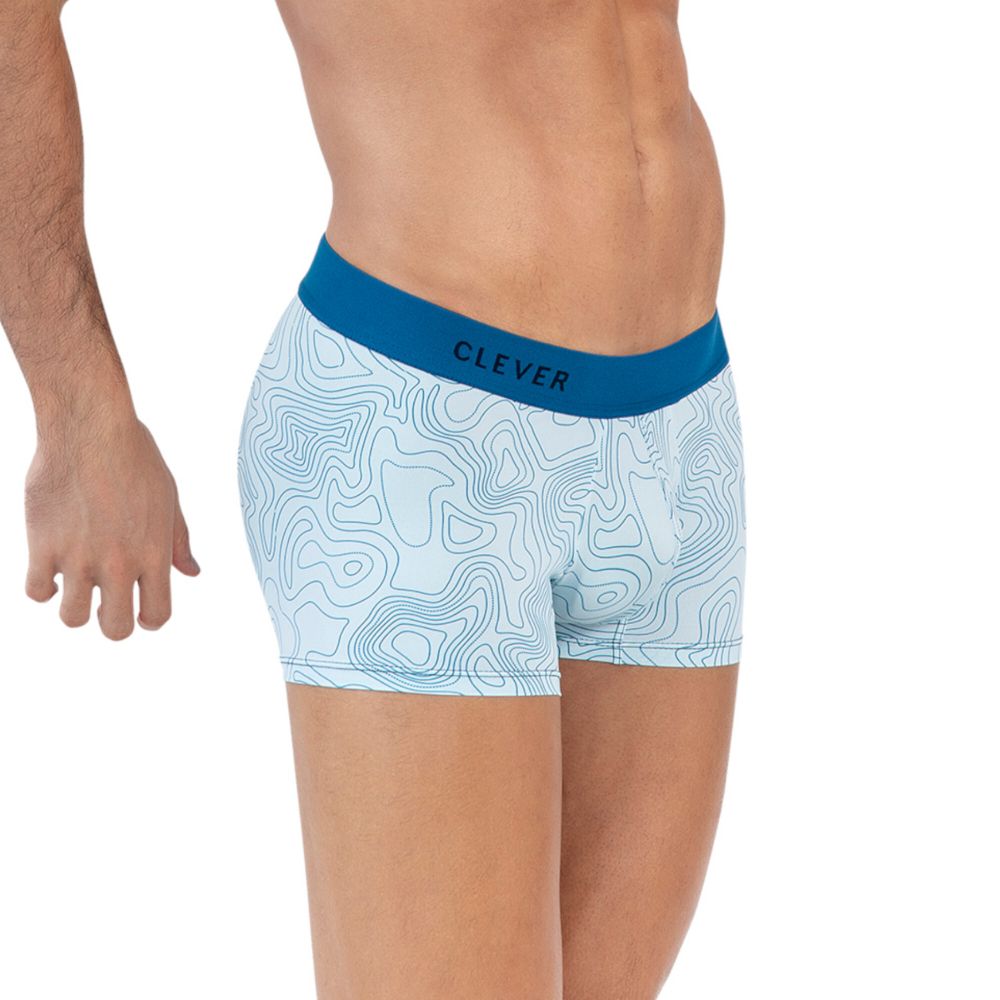 Мужские трусы хипсы голубые с принтом Clever EMPHATIC TRUNKS 164007