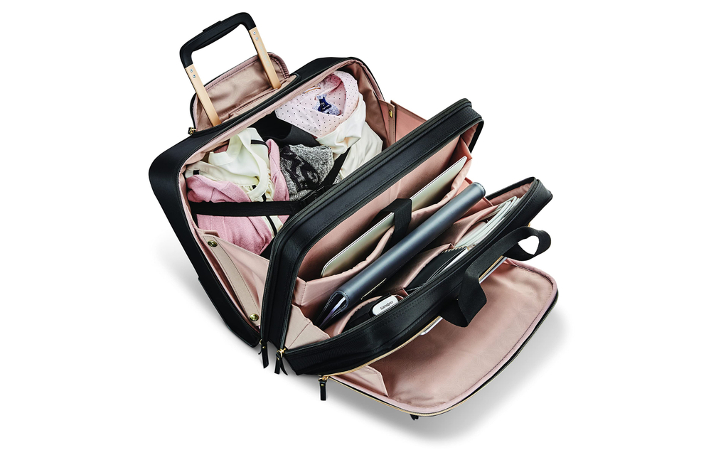 SAMSONITE Nylon Fabric Travel Bag Handbag Women"s Black