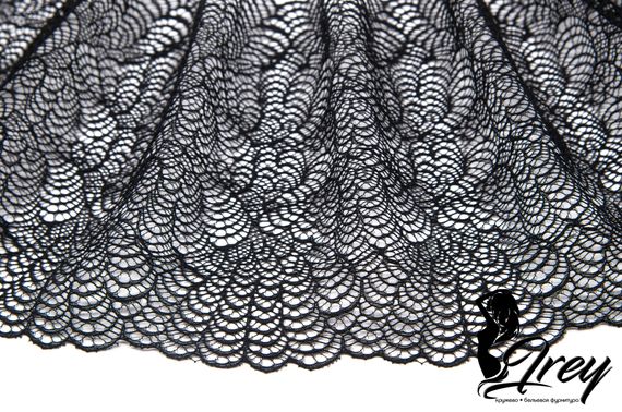 03-144 Брак Кружево эластичное 19 см, черный 170