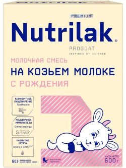 Смесь детская молочная Нутрилак Премиум 1 на основе козьего молока, с 0 до 6 мес., без пальмового масла, 600 г