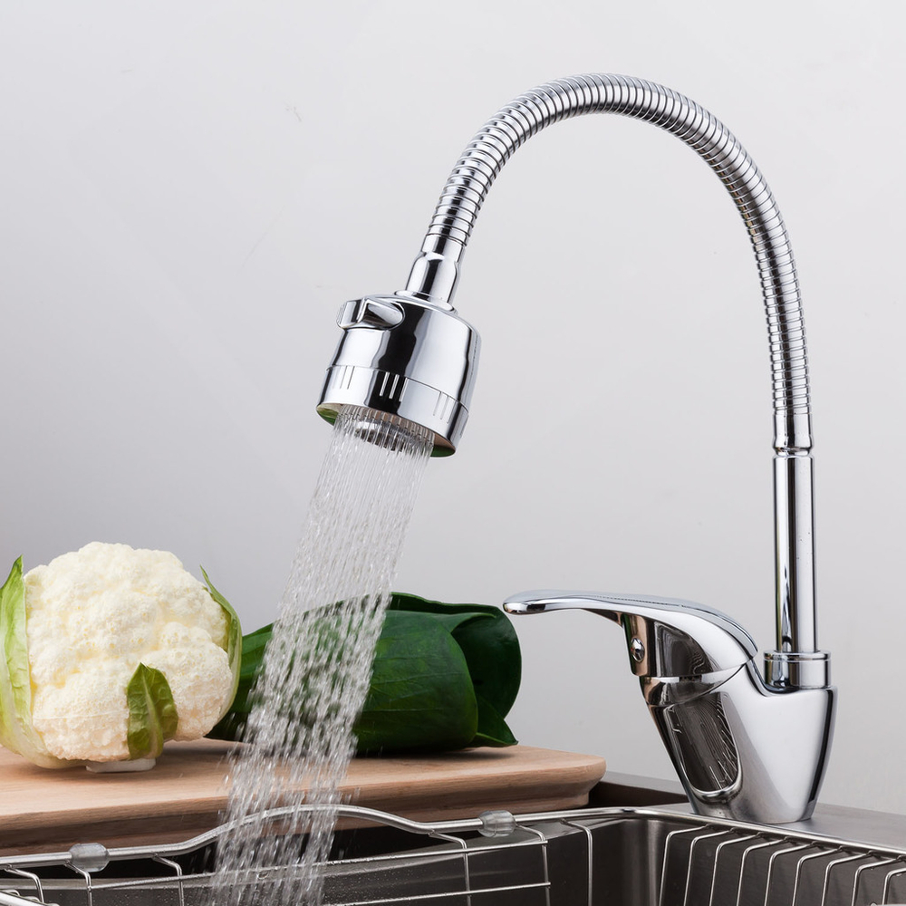 Смеситель для кухни 40к F4303 FRAP (гибкий излив, с 2х реж.аэратором, п/гайку, хром, латунь)