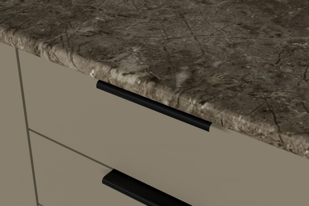 Кухонный гарнитур Альба экстра 3000 мм, каркас ЛДСП, фасад ЛДСП, Белый/Дуб браун/Мокко