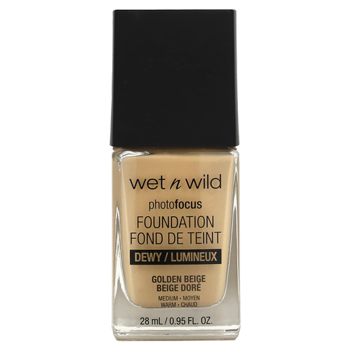 wet n wild, PhotoFocus Foundation, Dewy, золотисто-бежевый, 28 мл (0,95 жидк. унц.)