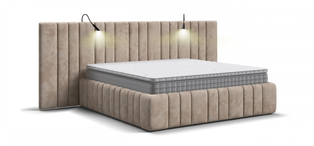 Кровать BOSS INFINITY 180*200 велюр Alkantara пепел